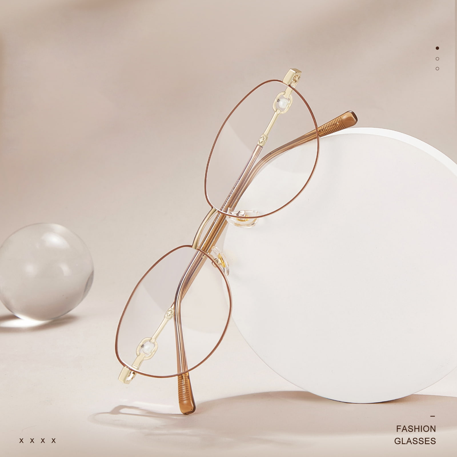 58166 Occhiali in lega Cat's Eye Pearl Pile