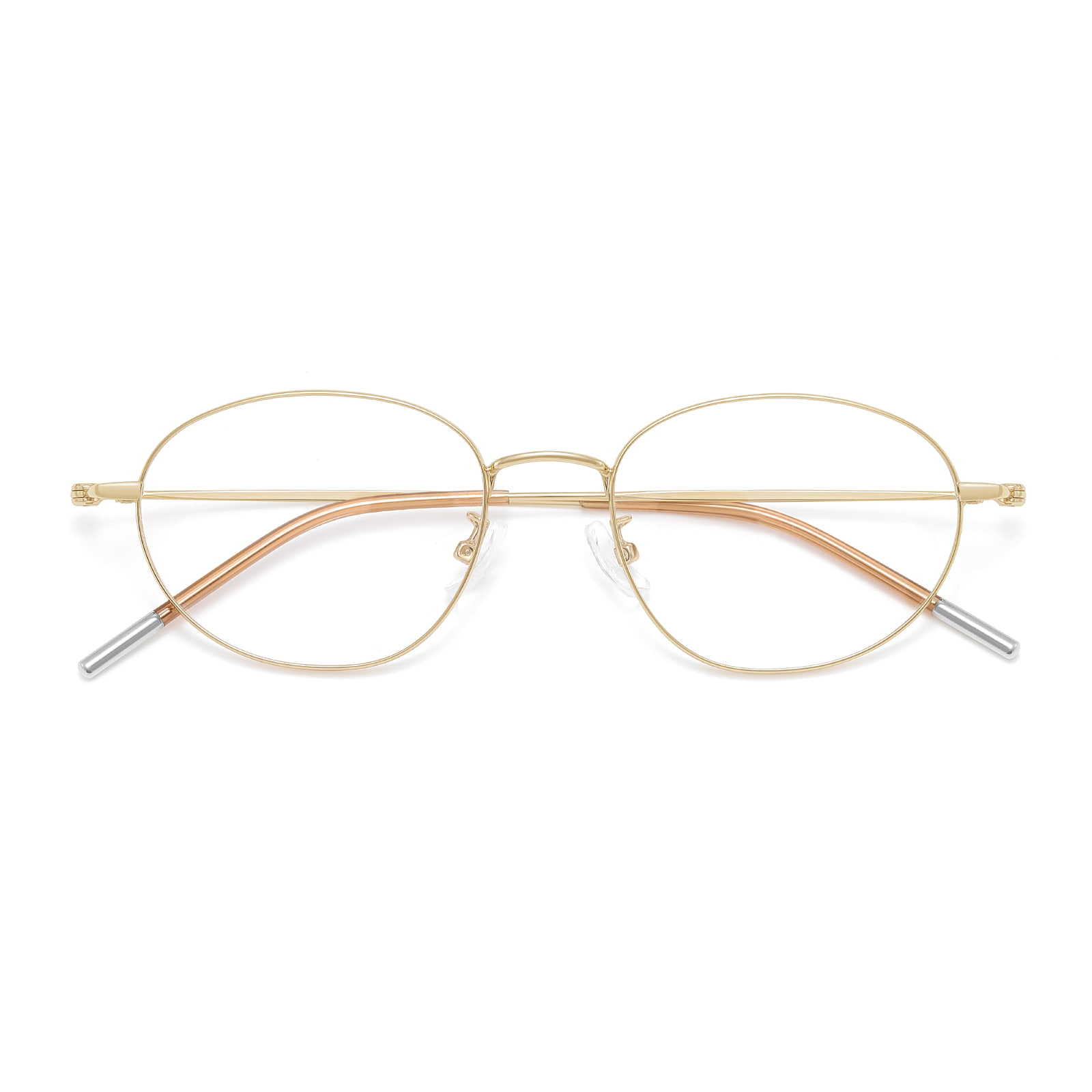 58161 Occhiali asimmetrici in lega delicata sulla pelle con montatura stretta