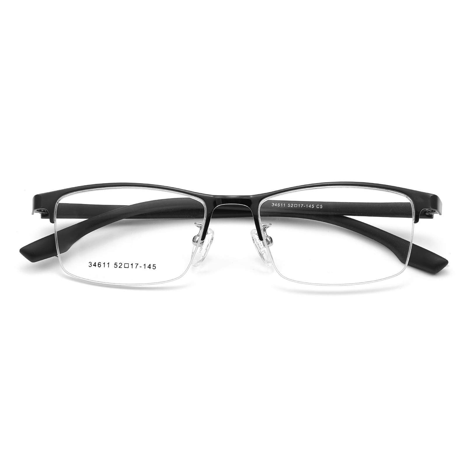 34611 Occhiali minimalisti in lega ipoallergenica a mezza montatura