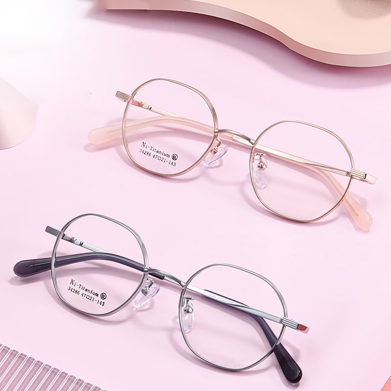 34286 Occhiali casual in lega poligonale
