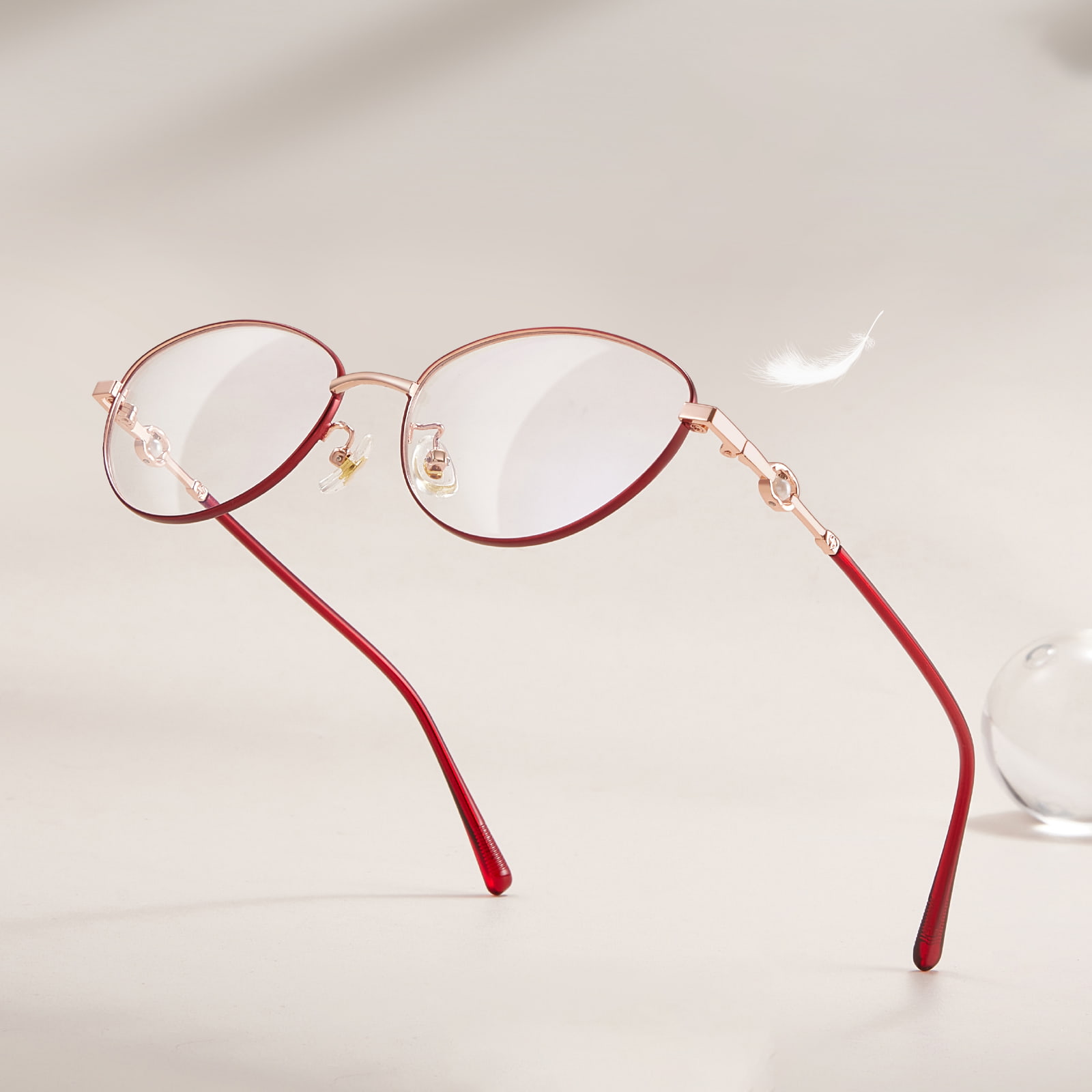 58166 Occhiali in lega Cat's Eye Pearl Pile