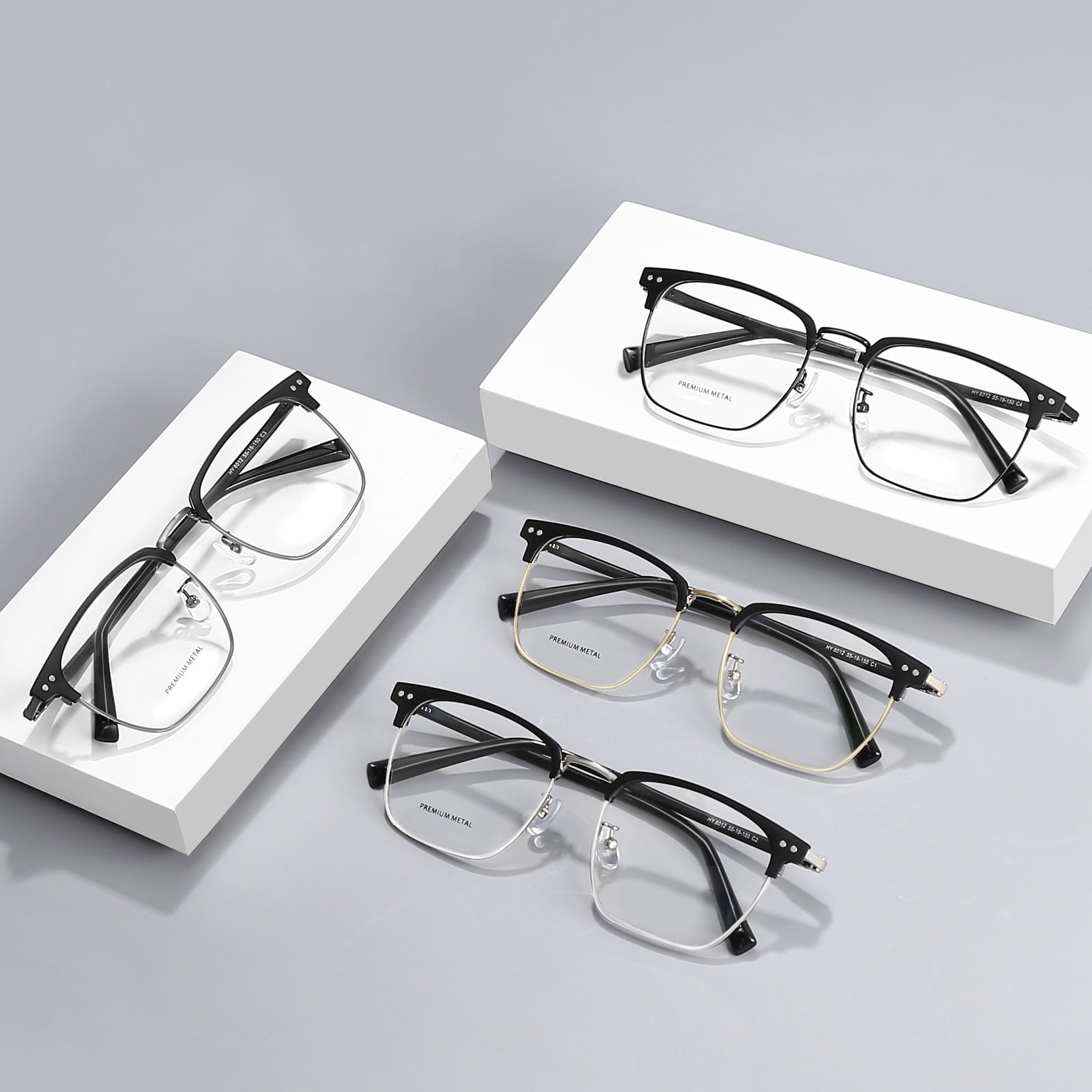 8012 Occhiali minimalisti in lega a pressione nasale