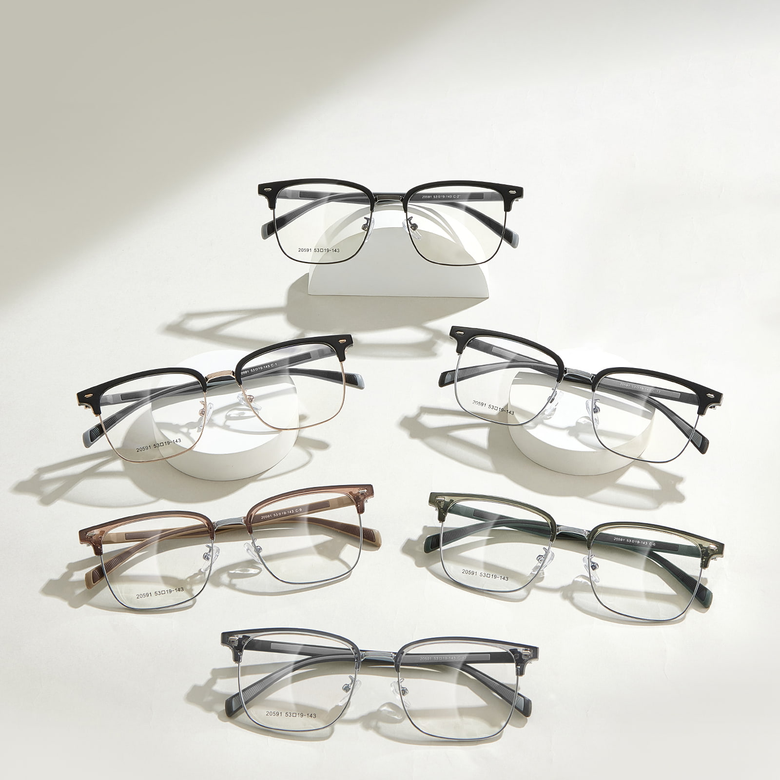 20591 Occhiali casual in lega di plastica e acciaio