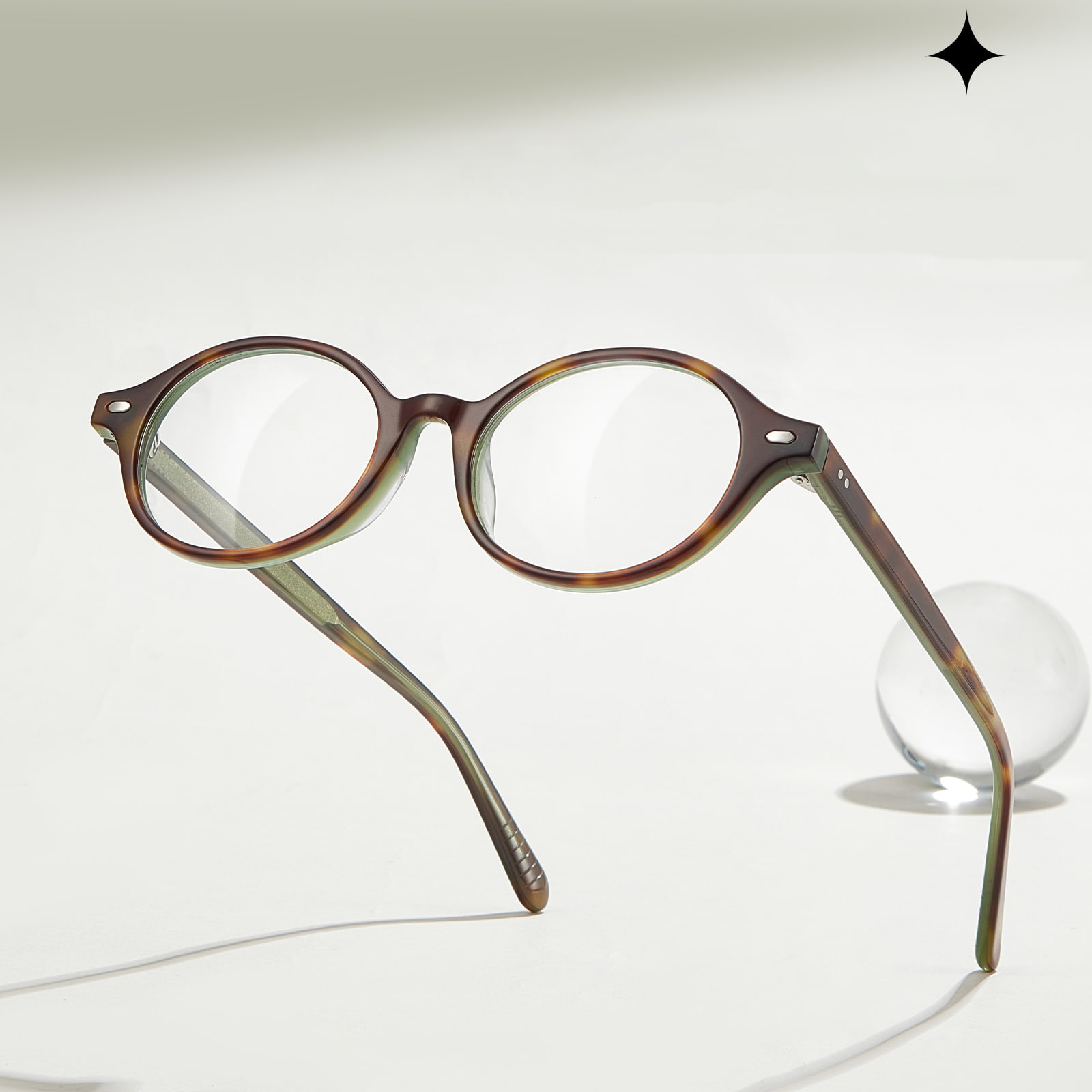 BC8046 Occhiali ovali semplici in acetato anallergico