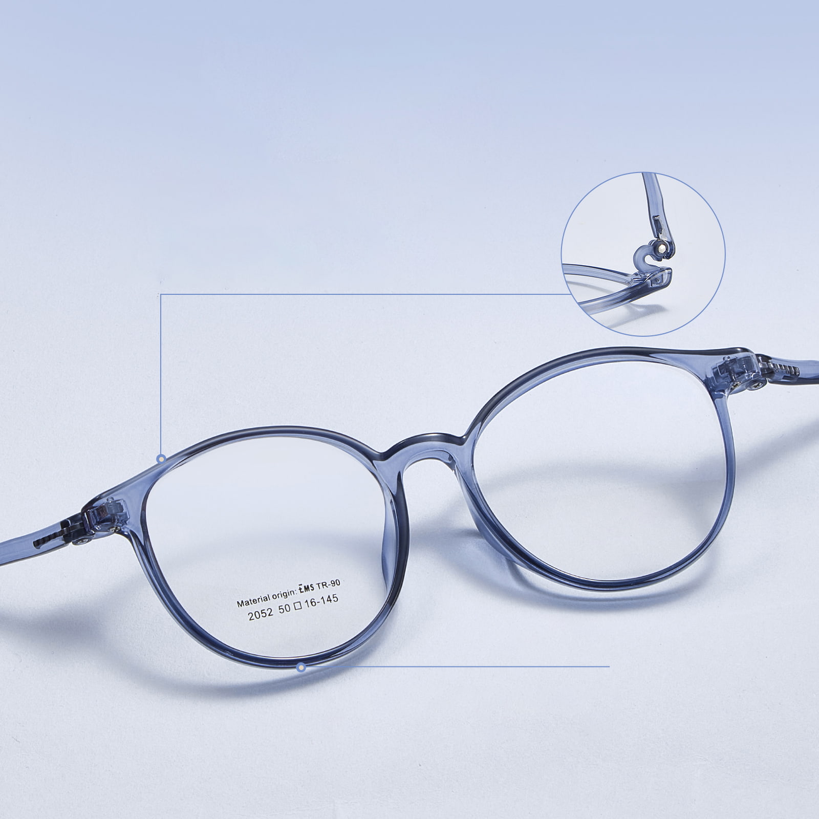2052 Occhiali con naselli in silicone morbido con cerniera a fionda ultraleggera EMS