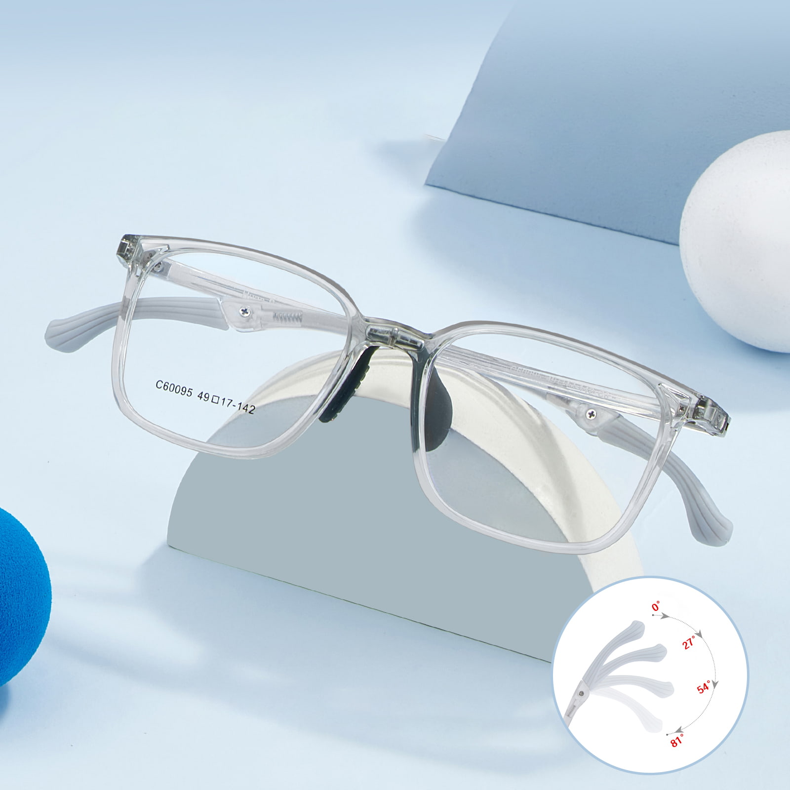 60095 Occhiali sportivi regolabili a quattro angoli resistenti all'usura