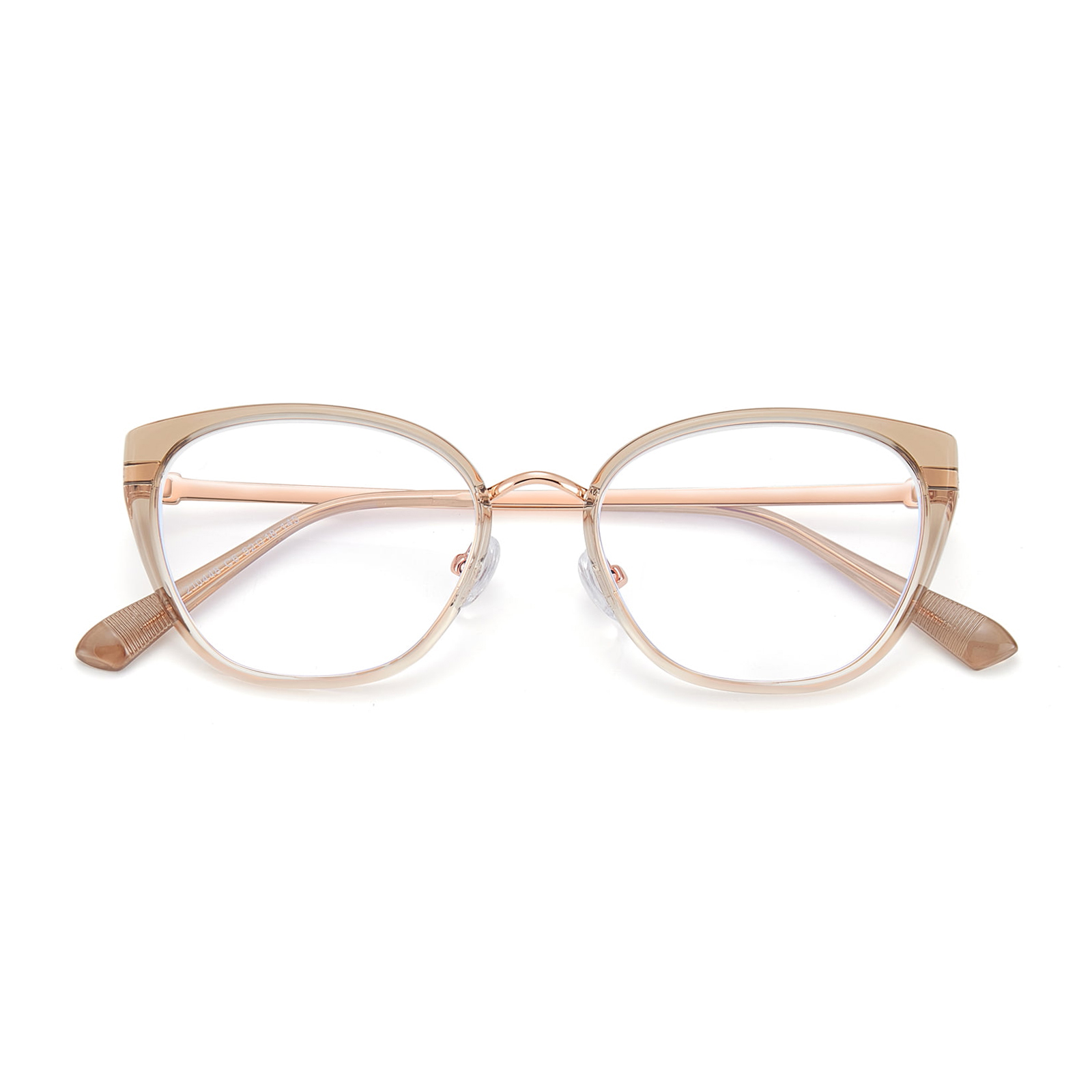 210448 Occhiali trasparenti anti-luce blu con lettere a strisce Cat-Eye